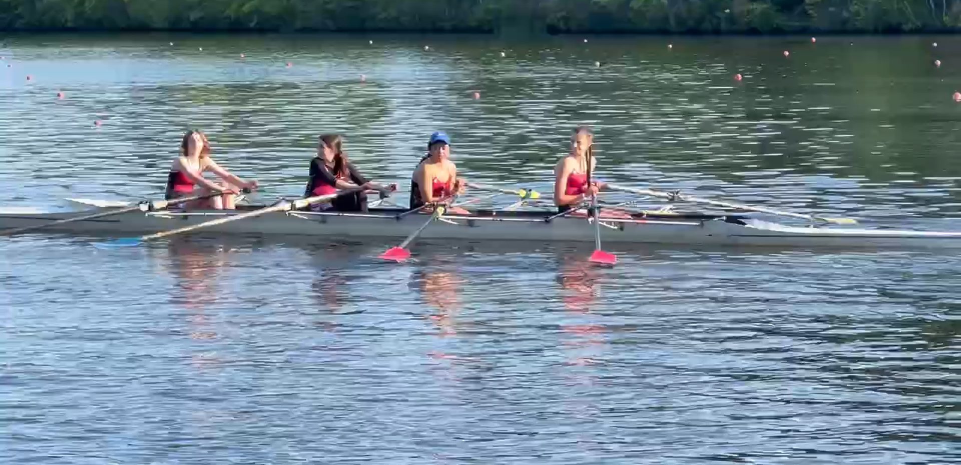 Kate Mallon's quad on the water at practice